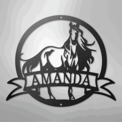 Majestic Horse Monogram - Steel Sign - Giftinum