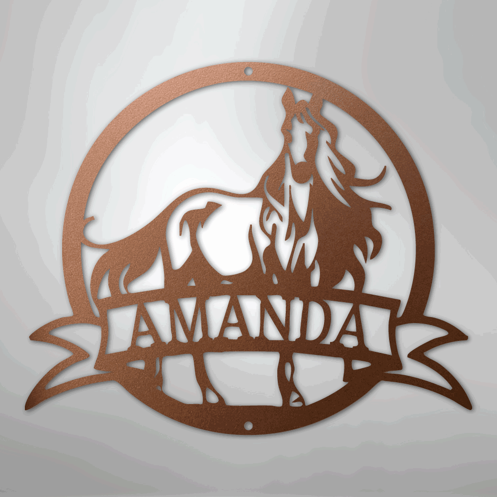 Majestic Horse Monogram - Steel Sign - Giftinum