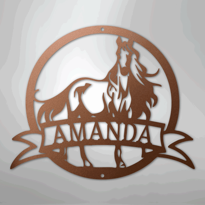 Majestic Horse Monogram - Steel Sign - Giftinum