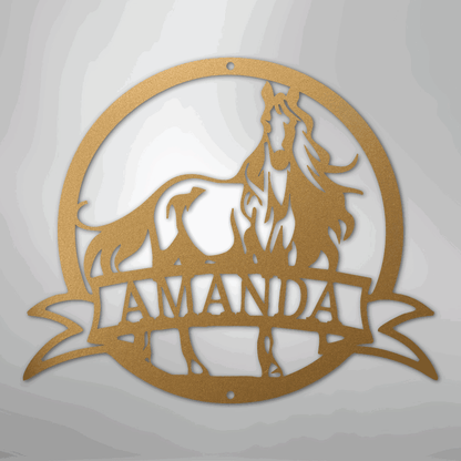Majestic Horse Monogram - Steel Sign - Giftinum