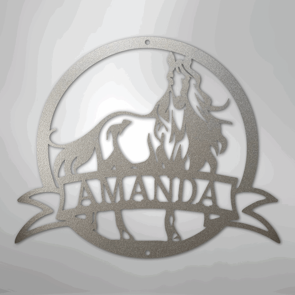 Majestic Horse Monogram - Steel Sign - Giftinum