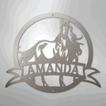 Majestic Horse Monogram - Steel Sign - Giftinum