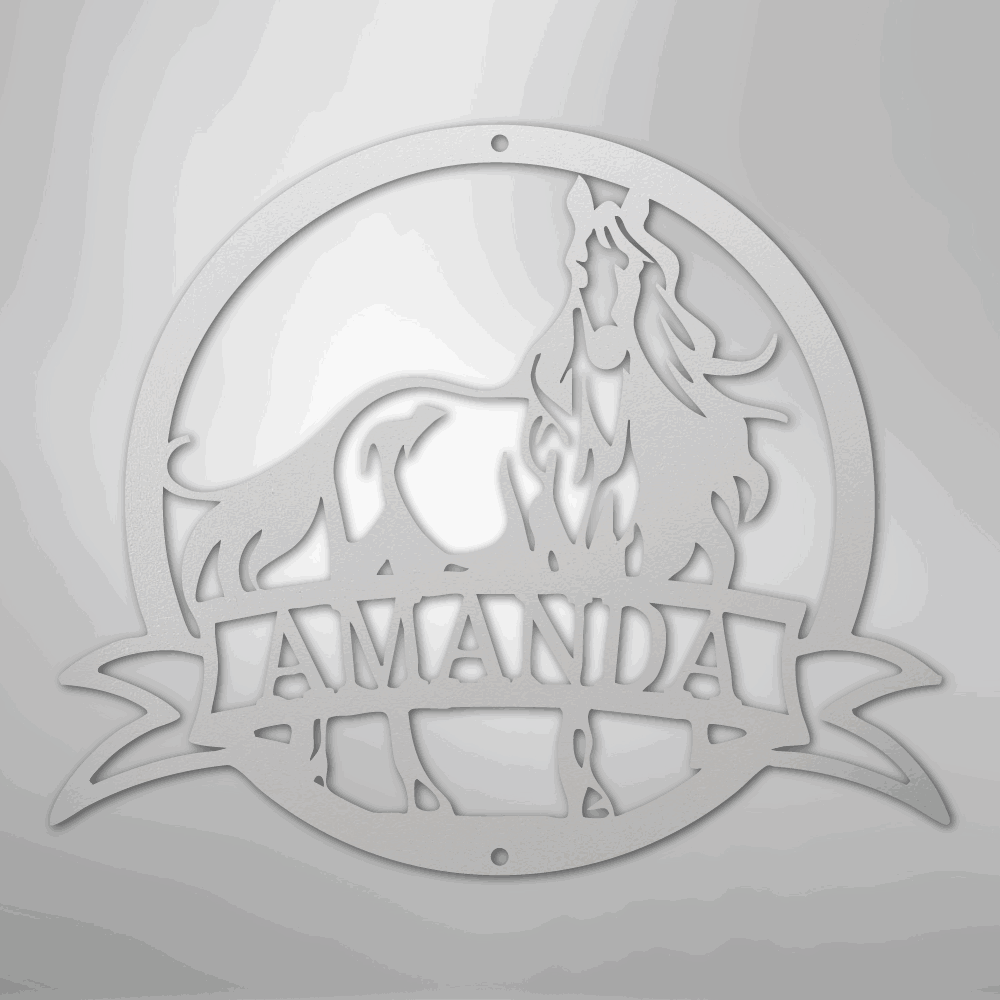 Majestic Horse Monogram - Steel Sign - Giftinum