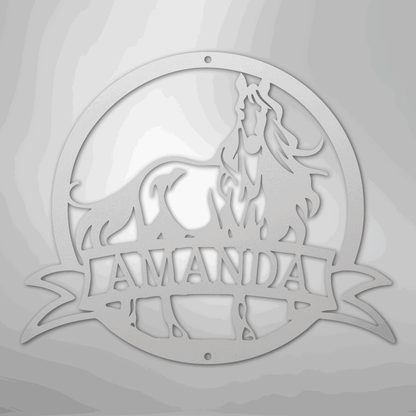 Majestic Horse Monogram - Steel Sign - Giftinum