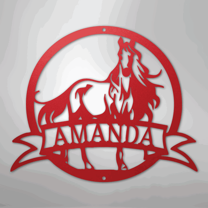 Majestic Horse Monogram - Steel Sign - Giftinum