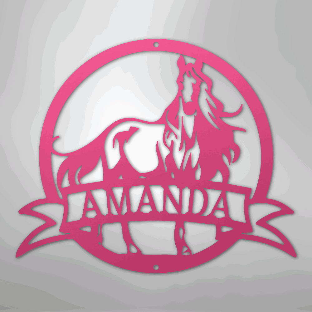Majestic Horse Monogram - Steel Sign - Giftinum