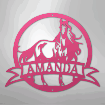 Majestic Horse Monogram - Steel Sign - Giftinum