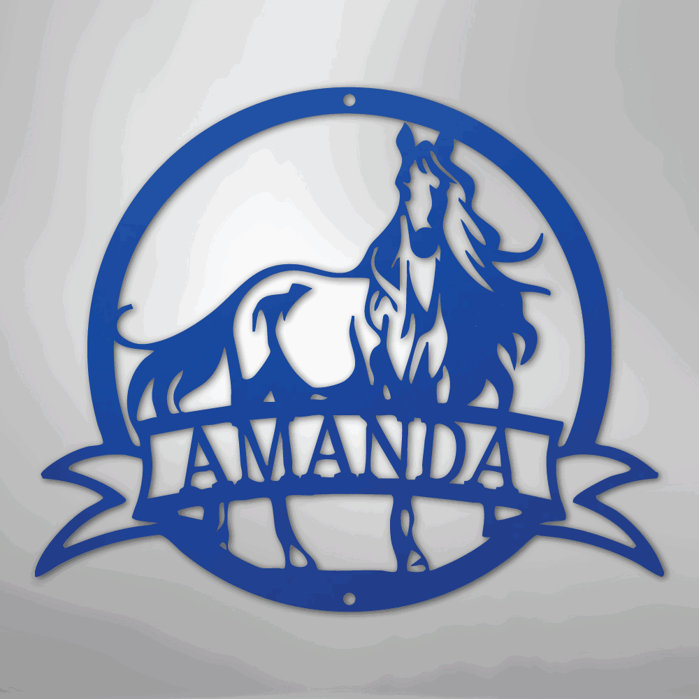Majestic Horse Monogram - Steel Sign - Giftinum