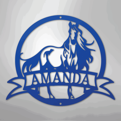 Majestic Horse Monogram - Steel Sign - Giftinum
