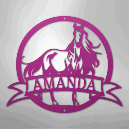 Majestic Horse Monogram - Steel Sign - Giftinum