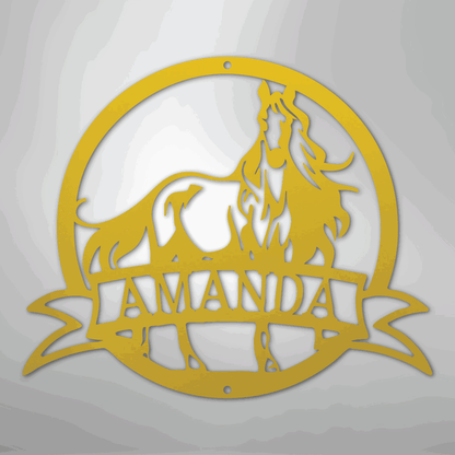 Majestic Horse Monogram - Steel Sign - Giftinum