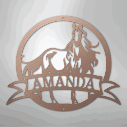 Majestic Horse Monogram - Steel Sign - Giftinum