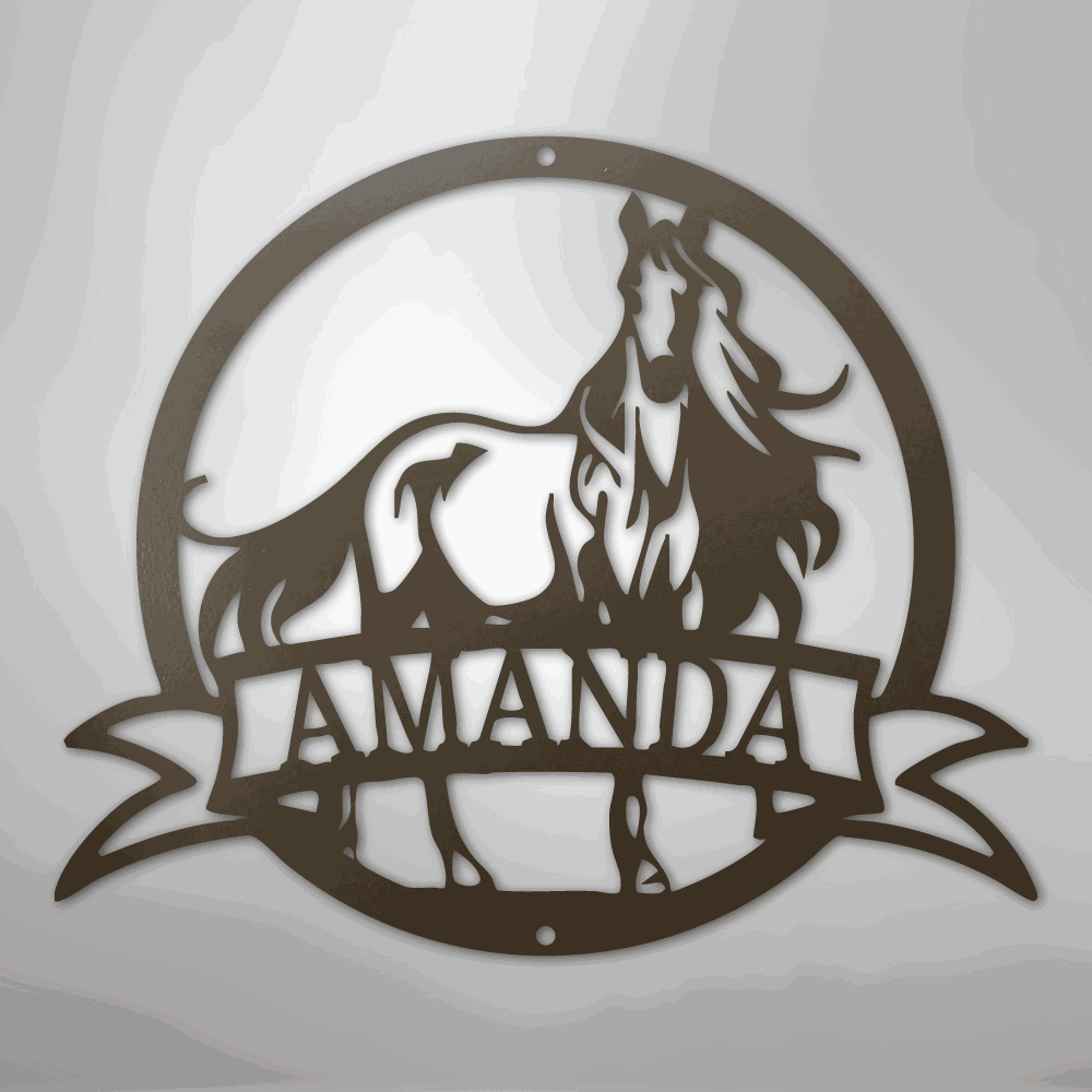 Majestic Horse Monogram - Steel Sign - Giftinum