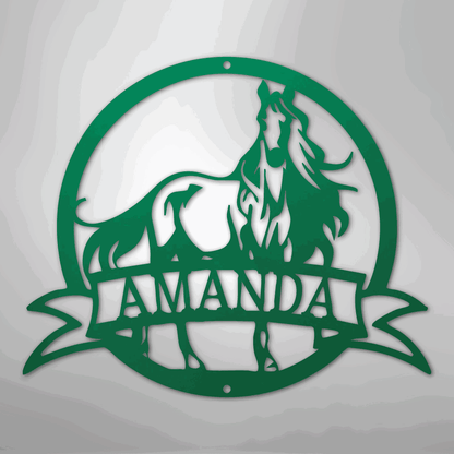 Majestic Horse Monogram - Steel Sign - Giftinum