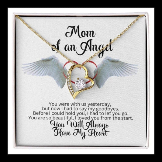 Mama of an Angel Necklace - You were with us yesterday 18k Yellow Gold Finish / Standard Box Jewelry Giftinum