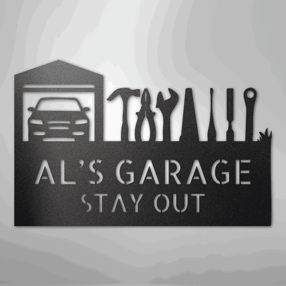 Master Of The Garage Monogram - Steel Sign - Giftinum