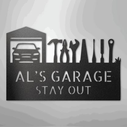 Master Of The Garage Monogram - Steel Sign - Giftinum