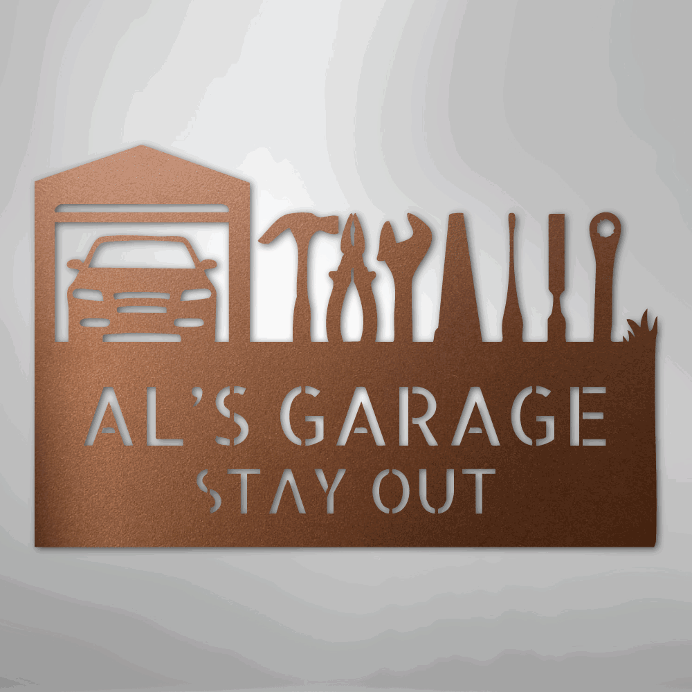 Master Of The Garage Monogram - Steel Sign - Giftinum