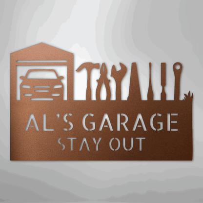 Master Of The Garage Monogram - Steel Sign - Giftinum
