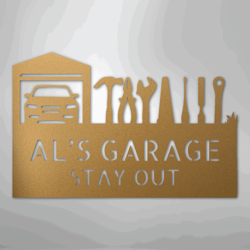 Master Of The Garage Monogram - Steel Sign - Giftinum