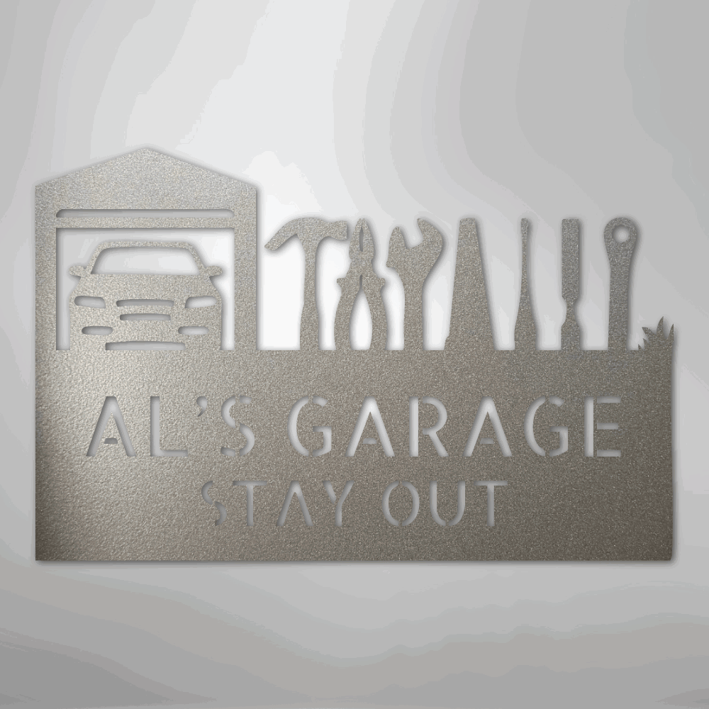 Master Of The Garage Monogram - Steel Sign - Giftinum