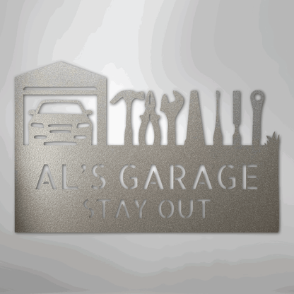 Master Of The Garage Monogram - Steel Sign - Giftinum