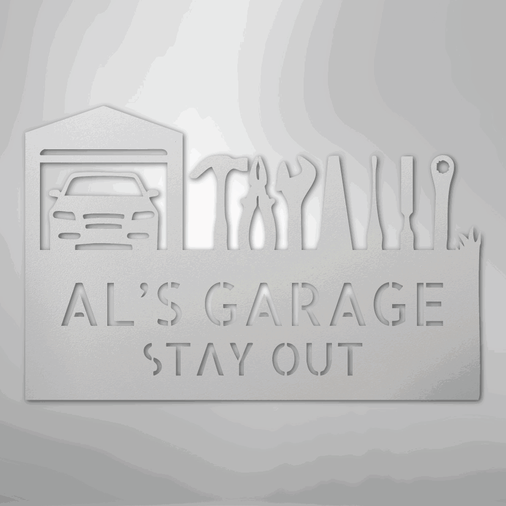 Master Of The Garage Monogram - Steel Sign - Giftinum