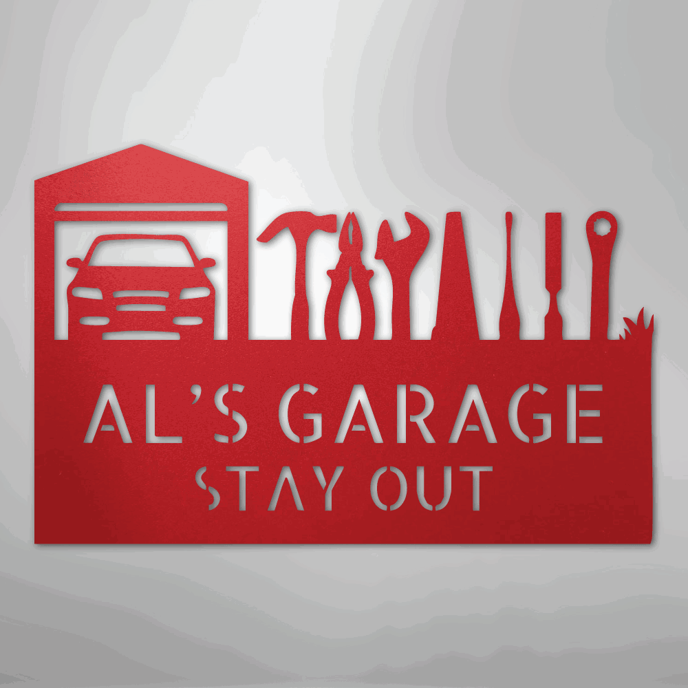 Master Of The Garage Monogram - Steel Sign - Giftinum