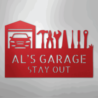 Master Of The Garage Monogram - Steel Sign - Giftinum