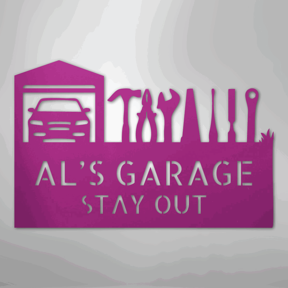 Master Of The Garage Monogram - Steel Sign - Giftinum