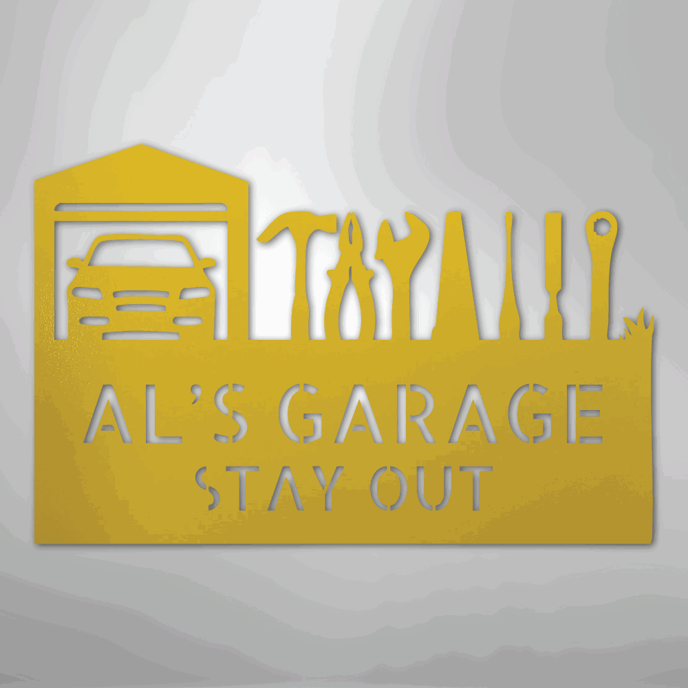 Master Of The Garage Monogram - Steel Sign - Giftinum