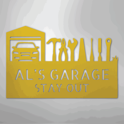 Master Of The Garage Monogram - Steel Sign - Giftinum