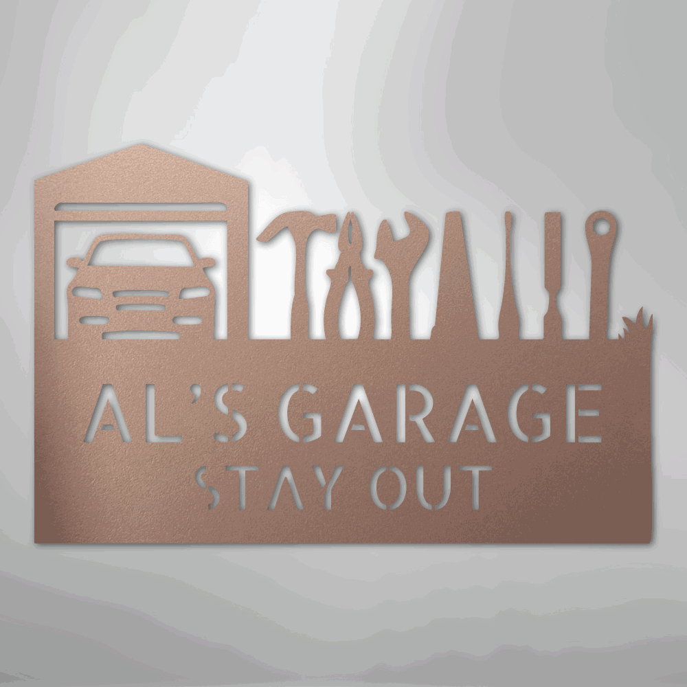 Master Of The Garage Monogram - Steel Sign - Giftinum