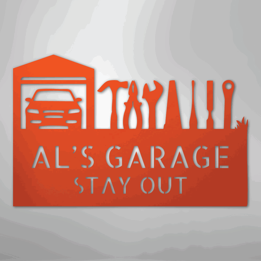 Master Of The Garage Monogram - Steel Sign - Giftinum