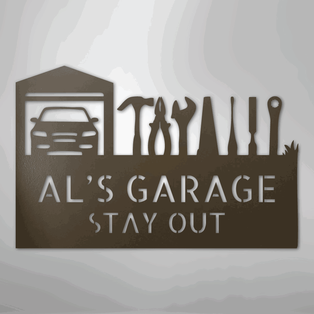 Master Of The Garage Monogram - Steel Sign - Giftinum
