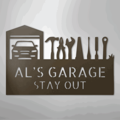 Master Of The Garage Monogram - Steel Sign - Giftinum