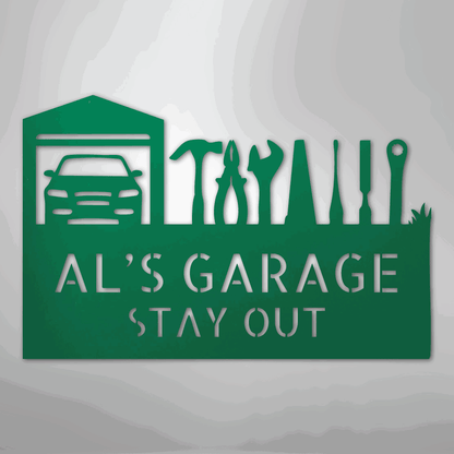 Master Of The Garage Monogram - Steel Sign - Giftinum