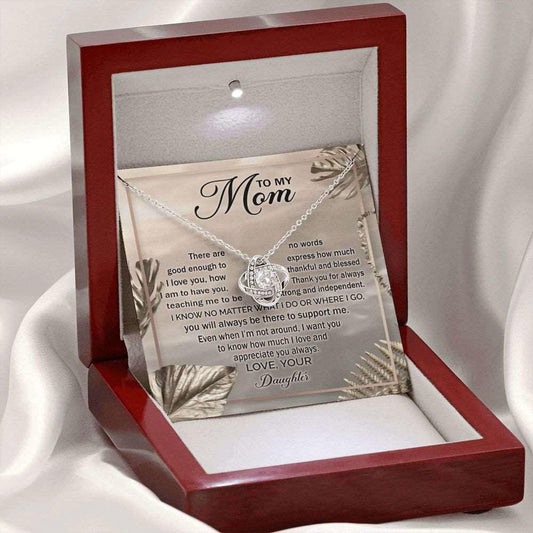 Mom Necklace - There are no words good enough 14K White Gold Finish / Mahogany w/LED Jewelry Giftinum