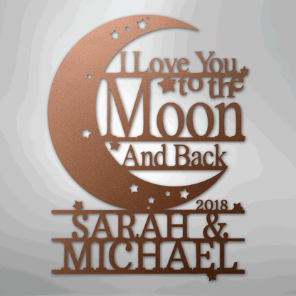 Moon and Back Monogram - Steel Sign - Giftinum