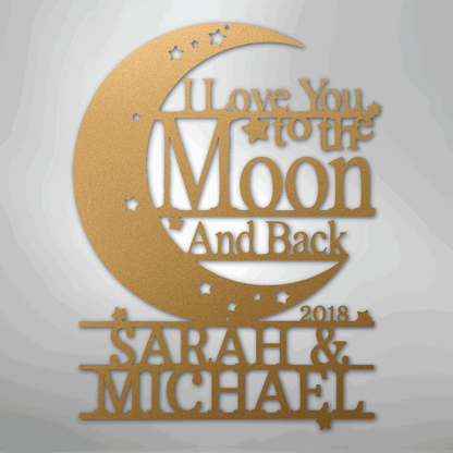 Moon and Back Monogram - Steel Sign - Giftinum