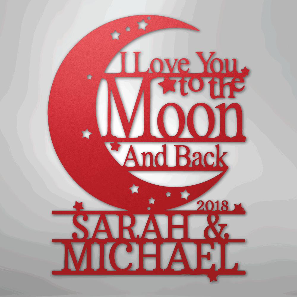 Moon and Back Monogram - Steel Sign - Giftinum