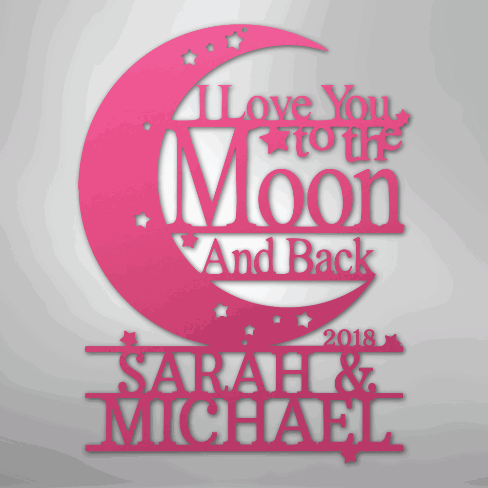 Moon and Back Monogram - Steel Sign - Giftinum
