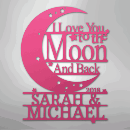 Moon and Back Monogram - Steel Sign - Giftinum