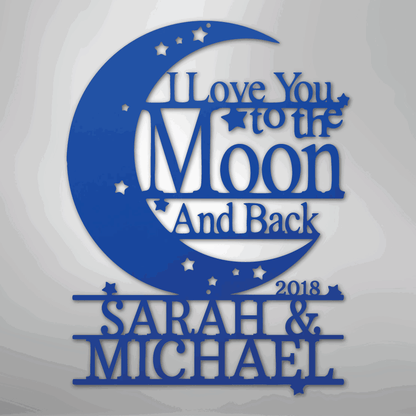Moon and Back Monogram - Steel Sign - Giftinum
