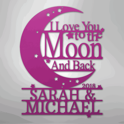 Moon and Back Monogram - Steel Sign - Giftinum