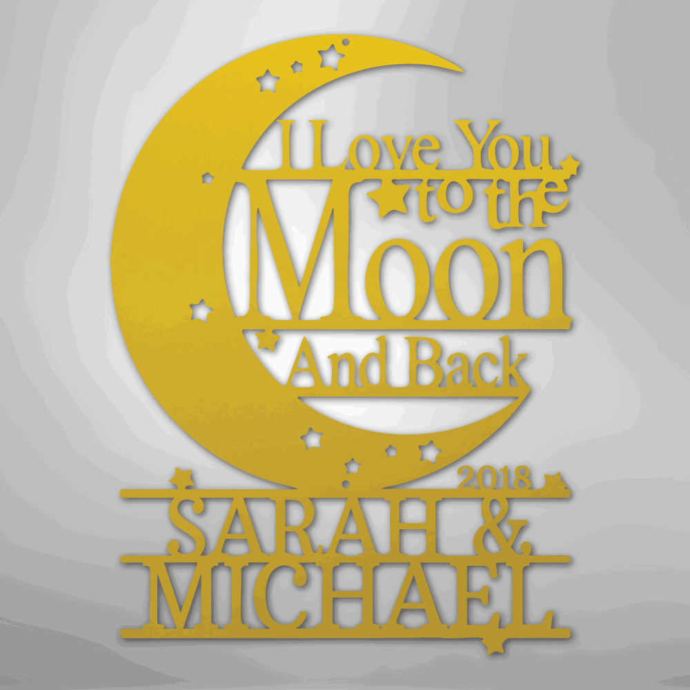 Moon and Back Monogram - Steel Sign - Giftinum