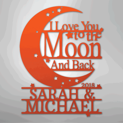 Moon and Back Monogram - Steel Sign - Giftinum