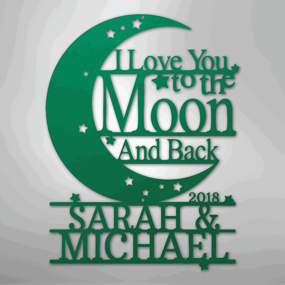 Moon and Back Monogram - Steel Sign - Giftinum
