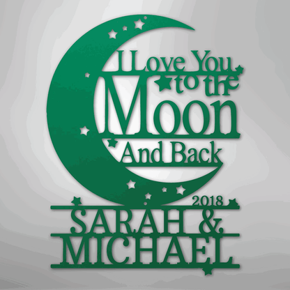 Moon and Back Monogram - Steel Sign - Giftinum