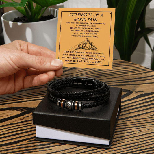 My Dad Strength Of A Mountain  Bracelet - Giftinum